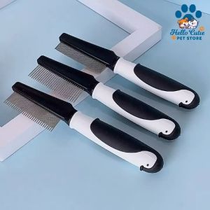 Hello Cutie-Cat Flea Cleaning Comb Pet Grooming Tool Cat and Dog Dematting Comb Shedding Rake and Deshedding Brush