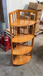 Kệ góc gỗ tự nhiên 4 tầng sâu 38cm lắp ráp dễ dàng - Ori House