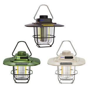 [Ueb Flagship Mall]LED Decorative Hanging Lights Type-c Charging Retro Garden Decoration Lamp Battery Indicator with Hook Dimmable for Outdoor Equipment