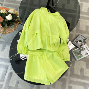 Bali Maldives Yunnan Sanya Travel Beach Vacation Dress Women Summer Beachside Holiday Two-Piece Set Long Sleeve Short Dress