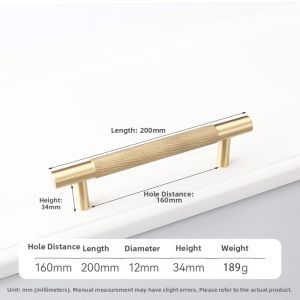 Modern European Brass Long Fluted Cabinet Drawer Door Handle
