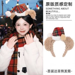 Disney Princess Christmas Hat Hairband Cute Plush New Womens Fashion Accessories Suitable for Garden Parties And Special Occasions