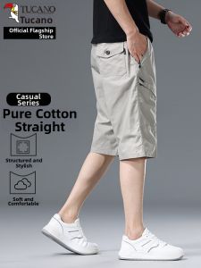 TUCANO | 100 Pure Cotton Summer Loose Straight Casual Shorts Men Large Size