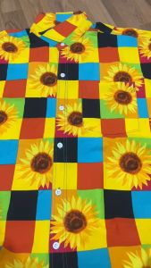 พร้อมส่ง เสื้อแหยม เชิ๊ตลำลองลายดอกทานตะวัน เสื้อ เสื้อลายสก๊อต เสื้อลายดอก เสื้อสงกรานต์ เชิ๊ตลำลอง เสื้อลายตาราง ชาย-หญิงใส่ได้้้