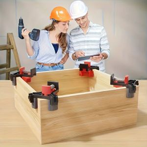 90° Corner Clamps 4Pcs Spring-Loaded Right Angle Clamp for Woodworking Photo Framing Ideal Gift for Men/Dad