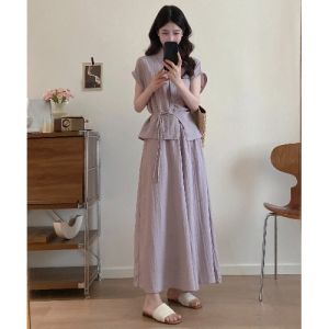 RELNLEX | Bộ Đồ Hai Mảnh Giảm Cân Thời Trang Cho Mùa Hè