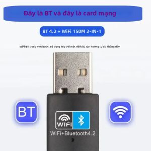 Bộ Chuyển Đổi USB WiFi Bluetooth 4.2 Tốc Độ 150Mbps Thẻ Mạng Không Dây 2 Trong 1 Bộ Thu WLAN 2.4GHz Tương Thích Trình Điều Khiển Miễn Phí