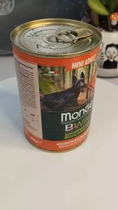 Pate MONGE Bwild cho giống chó nhỏ Grain Free 400gr (Hương vị thịt Vịt Bí đỏ và Bí Xanh)