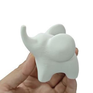 1pc White Elephant Figurine 3D Printed Animal Durable Plastic Colorable Ideal for Bedroom Desktop Office Indoor Christmas Gift