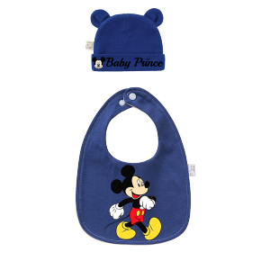 Disney | Childrens Bib Cover Cotton Comfortable Saliva Towel for Infants and Toddlers Newborn Hat Kawaii Headwear Childrens Bib Set
