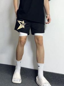 American Style Breathable Shorts Basketball Sports Fashion Brand Mini Shorts Knee-Length Four-Fifths Length Running Fitness Casual