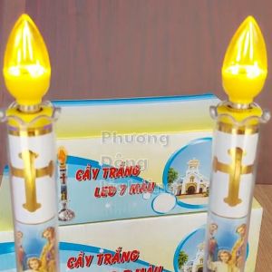Cặp Đèn Nến để Bàn thờ Công Giáo - Phật Giáo  LED 7 màu nhiều kích thước