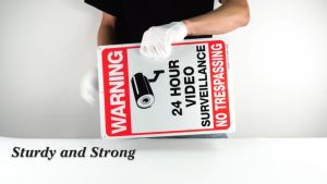10 X 7 Inch 24 Hour Monitor CCTV Warning Sign Waterproof No Trespassing Video Surveillance Sign