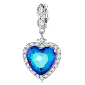 BAMOER Hạt Charm Hình Mỏ Neo & Tình Yêu Bằng Bạc Sterling 925 Cho Nữ Làm Vòng Tay Trang Sức Thời Trang Tự Làm BSC773