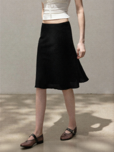 Cantonstory | French Style High Waist A-line Skirt
