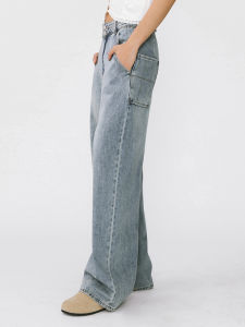 Vintage High Waist Double Waistline Straight Leg Wide Pants