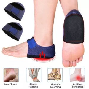 Yuoo 1 Pair Back Heel Protective Sleeve Heel Pad Velcro Adjustable Gel Protective Socks Heel Protectors Arch Wrap Support Foot Relief Pain Relief Plantar Fasciitis