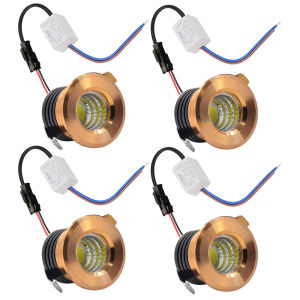 4-Pack Mini LED Ceiling Light Recessed Spotlight Bulb 3W COB LED 120V 230V 240V LED Closet Puck Bedroom Light Hole 30mm