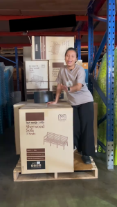 JIO โซฟา Sherwood แบบโปร่ง 2 ที่นั่ง สีน้ำตาล