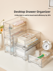 SHANGPINSHANGGE | Drawers Style Organizer Transparent Desk Storage Box For Cosmetics And Snacks