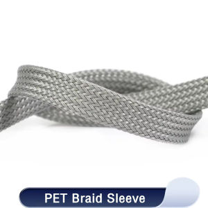 1M Grey PET Braid Sleeves 2~20mm High Density Insulated Snake Skin Cable Wrap Sheath