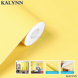 Yellow Peel and Stick WallpaperVinyl Removable Wall Paper Self-Adhesive Stickers Decoration for Counter Furniture Cabinet Room