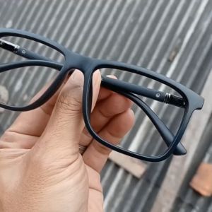 Kacamata Pria Full Rim Kotak Hitam Retro Photocromic Bluecromic