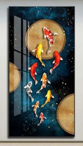 lukisan abstrak koi teksturelukisan koi abstrak modern tekstur lukisan koi modern