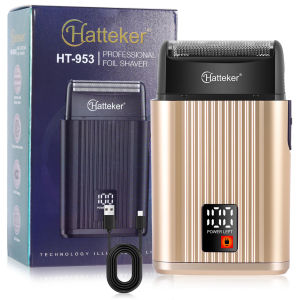 Hatteker | Hatteker Mens Electric Shaver Rake Type Digital Display Whiteness Enhancer Single-Head Rechargeable Shaving Razor