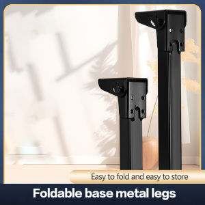1ชิ้นโต๊ะพับเก็บได้ฟุตขาโลหะที่รองพับได้โต๊ะคอมพิวเตอร์ลายเท้าพับขาเตียงขาโต๊ะสำหรับตั้งแคมป์ขาตั้งฮาร์ดแวร์