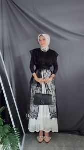 Vivi Long Vest Outer Full Brukat Etnik Sapto Cardigan Outerwear Formal Wanita Bahan Burkat Premium