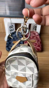 Fashionable mini schoolbag coin purse pendant headphone lipstick key bag