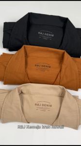 RBJ Kemeja Polos Cotton Slub Krah Hawaii Regular Fit Pria
