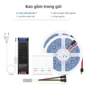 Dải Đèn LED Thông Minh WS2811 Có Thể Định Địa Chỉ 5M 10M Hiệu Ứng Nước Chảy Trang Trí Tường Trần Tủ - 1-4 Chiếc