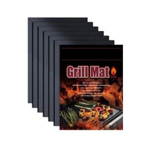 5 pcs Heavy Duty Grill Mats Non Stick BBQ Outdoor Grill & Baking Mats - Reusable Easy to Clean Barbecue Grilling Accessories