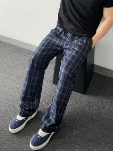 LIUBU | Quick Dry Ice Silk Straight Leg Plaid Pants