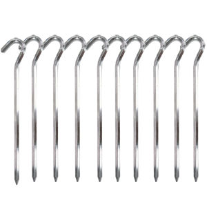 Tent Pegs Aluminium Tent Stakes Pegs with Hook 18CM Hexagon Rod Stakes Nail Spike Garden Stakes Camping Pegs for Pitching Campin