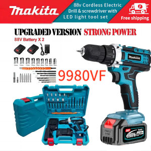 35 Speed Cordless Hand Drill I 2 Battery Heavy Duty Set Power Tools I 48v Electtic Drill Set Japan Made I Rechargeable Lithium Battery for Wood Working Machine Cordless Drill (COD | Philippines Stock)
