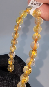 (SG Seller Ready Stocks) High Grade Natural Golden Rutilated Quartz Bracelet 8mm+ 高级天然钛晶手链 8+毫米