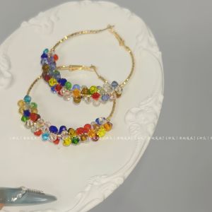 Dopamine Rainbow Colored Womens Earrings Unique Design Sensation Fashion Jewelry Ear Rings Ear Studs Ear Hoops