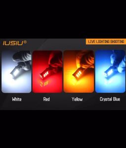 45 Chip LED Turn Bulb with 7 Colors T10 / T15 Polarity (1 Bulb) Bright Cracked Eye (0123)