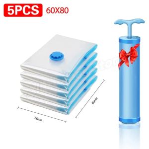 XMSJ | 5PCS Vacuum Storage Bags For Clothes Space Saving Seal Bag Comforters Bedding Blankets Pillows Reusable Compression Travel Bags