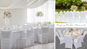 ผ้าคลุมเก้าอี้รับประทานอาหารแบบถอดซักได้ 1 ชิ้น - พับได้ยืดหยุ่นสำหรับงานปาร์ตี้ และตกแต่งบ้าน