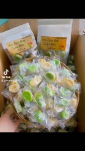 Túi 500g Kẹo dừa non cuộn mix 2 vị truyền thống & lá dứa - đồ ăn vặt