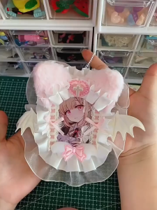 【COD/Original】Plush Card Holder Lolita DIY Lace Photocard Kawaii Anime Handmade with Ribbon Photo Protector Card