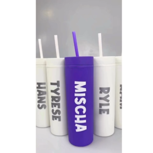SOBY PH Personalized 16oz Skinny Tumbler with Straw | Custom Name Acrylic Matte Travel Cup | Kids & Adult Gift Idea