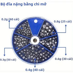 100000015 Quả Chì Câu Cá Hình Tròn Nhiều Kích Cỡ Có Thể Tháo Rời Dùng Cho Nhiều Mục Đích Khác Nhau