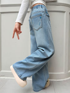 AINAO | Girls Denim Pants Loose Fit Trousers