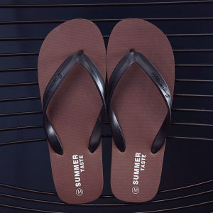 Mens Summer Casual Beach Sandals Anti-Slip Flat Bottom Thong Slippers Wear-Resistant Rubber Sole Pure Color Everyday Shoes