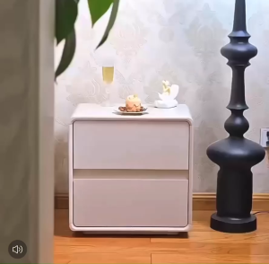❣️SPACEIDEAS❣️ Installation Free Solid Wood Side Table Bedside Table with Drawers Bedside Drawer with Cut-Out Handle Bedside Cabinet Drawer Nightstand 2 Drawers Bedside Tables Nightstand Bedside Cabinet End Table Sofa Side Table Bedroom Side Cabinet